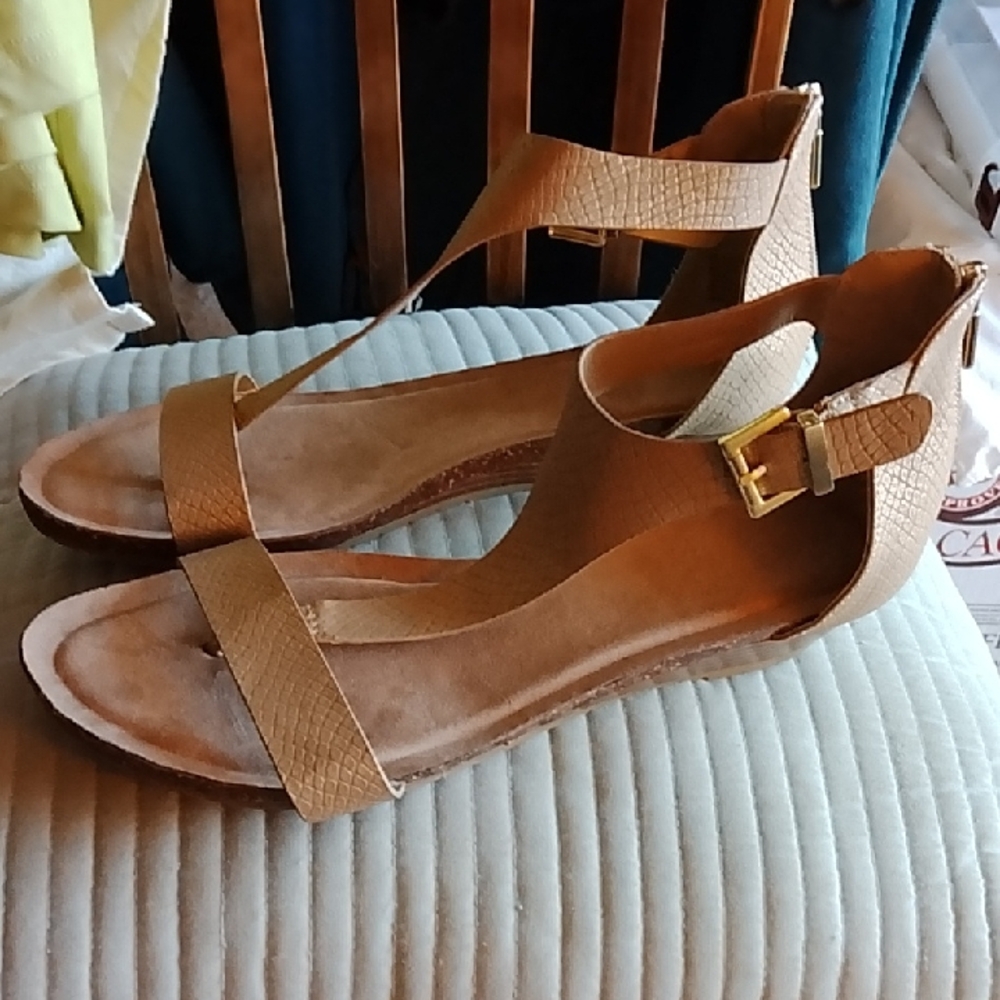 Kenneth Cole Tan Ankle Strap Sandals 9.5 Med - Picture 1 of 16